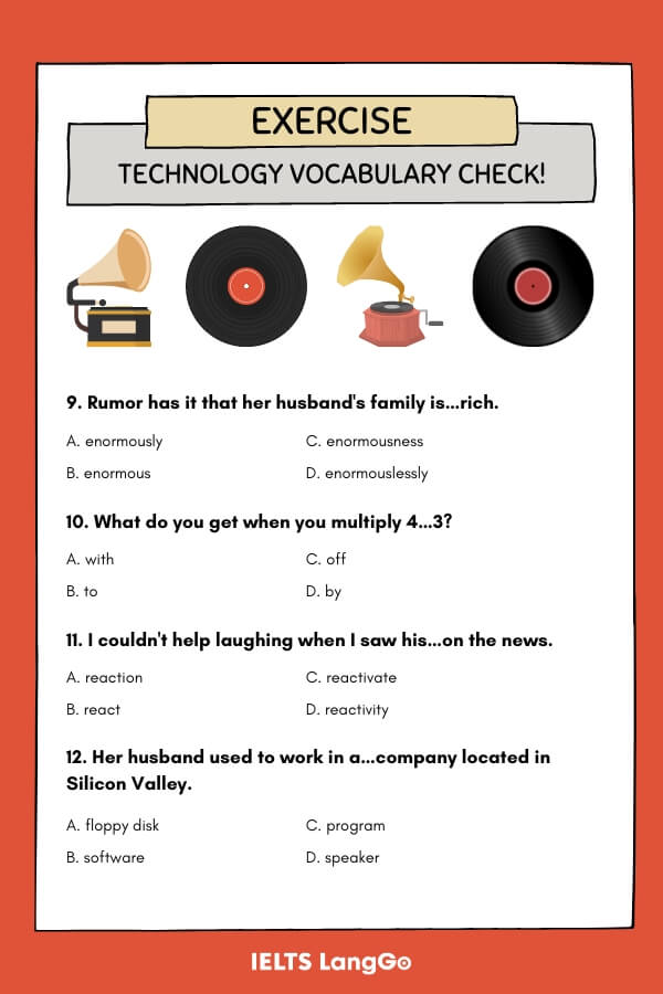 Practice technology vocabulary IELTS
